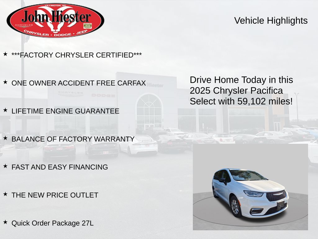 Certified 2025 Chrysler Pacifica Select FWD image 5
