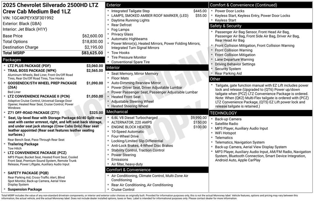 Used 2025 Chevrolet Silverado 2500 LTZ w/ LTZ Plus Package AWD/4WD image 75