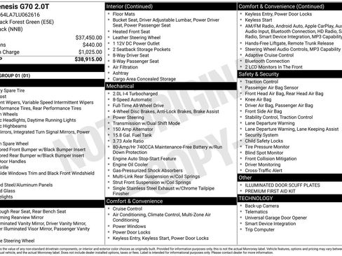 Used 2020 Genesis G70 2.0T image 27