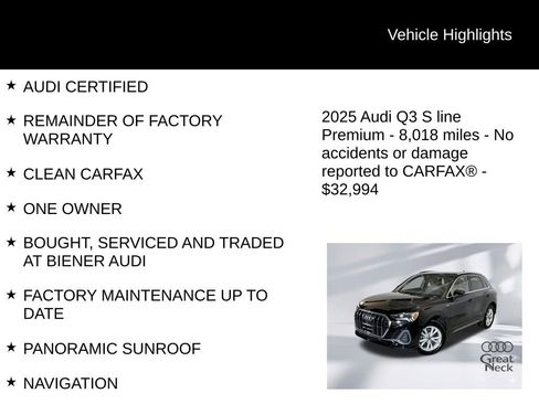 Used 2025 Audi Q3 2.0T Premium w/ Convenience Package image 9