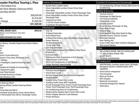 Used 2017 Chrysler Pacifica Touring-L Plus w/ Tire & Wheel Group image 5