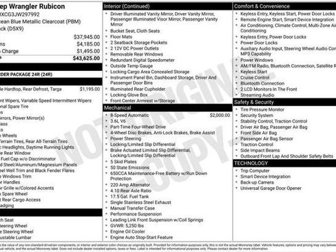 Certified 2018 Jeep Wrangler Rubicon AWD/4WD image 8