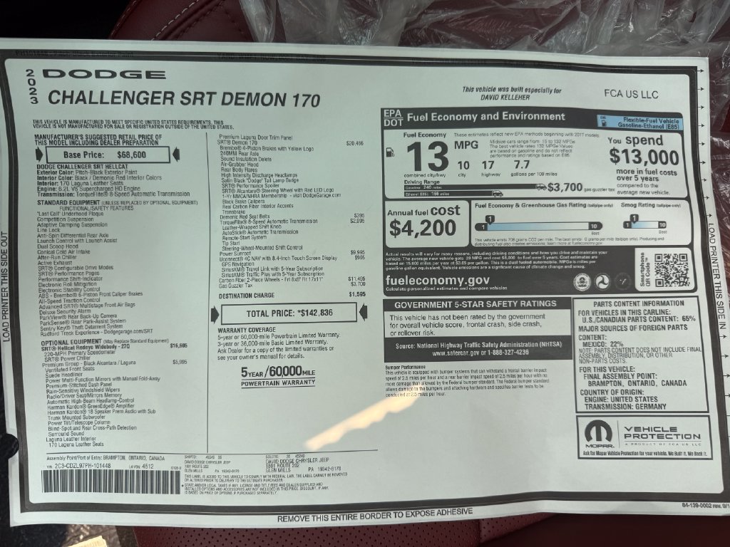 New 2023 Dodge Challenger SRT Hellcat Redeye RWD image 26