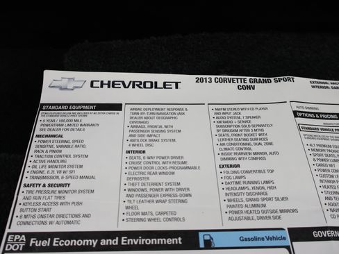 Used 2013 Chevrolet Corvette Grand Sport w/ 4LT Preferred Equipment Group RWD image 26