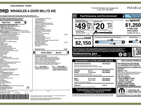 Certified 2025 Jeep Wrangler Unlimited Sport S 4xe AWD/4WD image 4