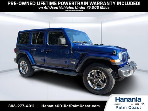 Used 2018 Jeep Wrangler Unlimited Sahara w/ Uconnect 4C Nav & Sound Group AWD/4WD image 1