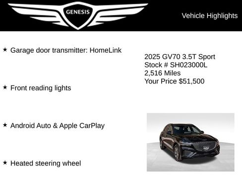 Used 2025 Genesis GV70 3.5T Sport AWD/4WD image 10