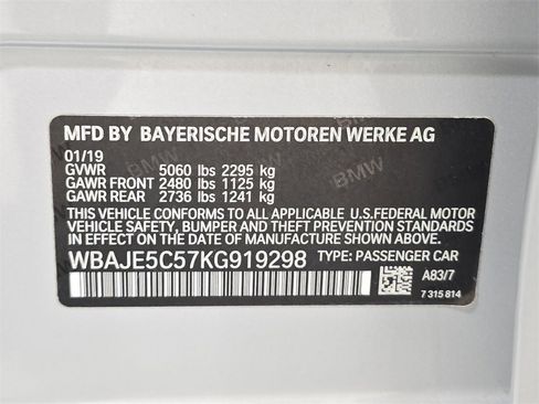 Used 2019 BMW 540i w/ Convenience Package image 33