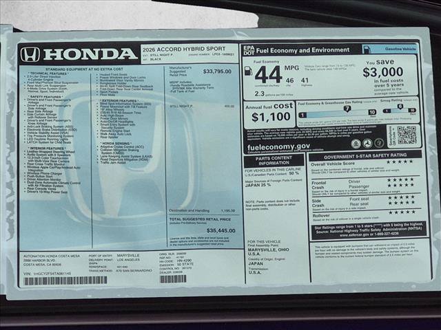 New 2026 Honda Accord Sport image 17