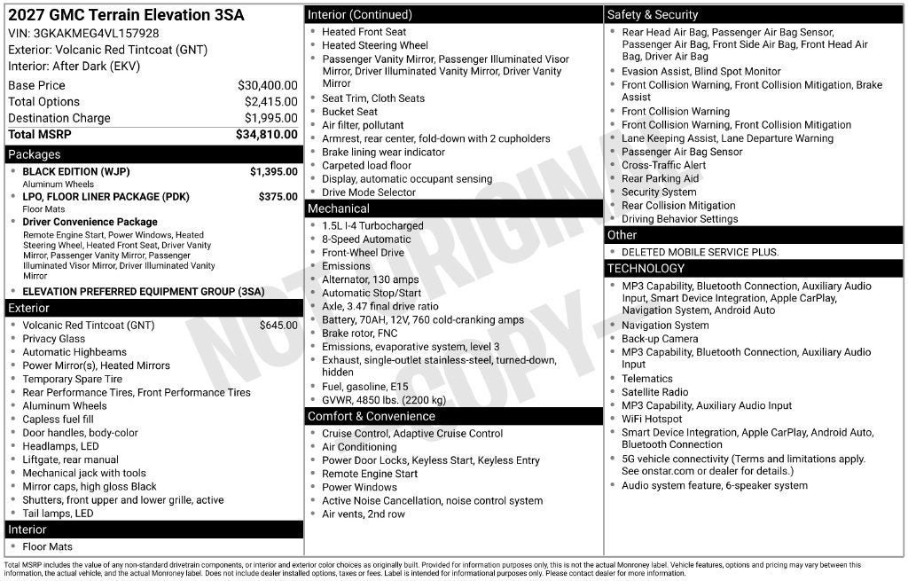 New 2027 GMC Terrain Elevation w/ Black Edition FWD image 26