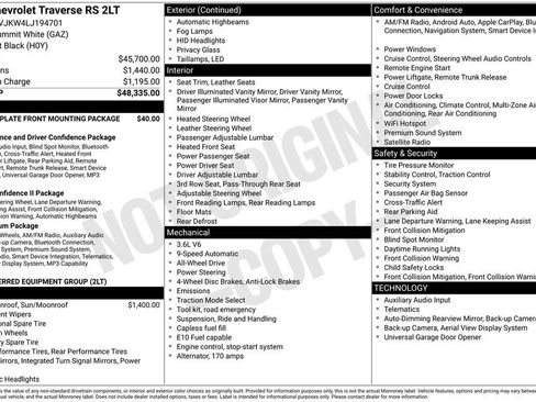 Used 2020 Chevrolet Traverse RS image 4