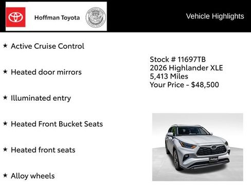 Used 2026 Toyota Highlander XLE AWD/4WD image 15