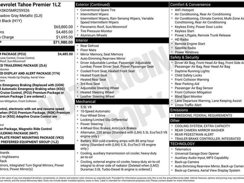 Used 2021 Chevrolet Tahoe Premier w/ Premium Package image 15