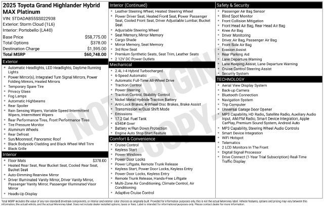 Certified 2025 Toyota Grand Highlander AWD Hybrid image 36