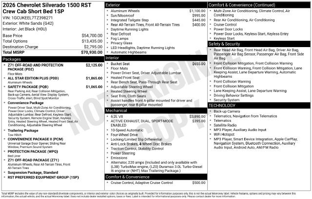 New 2026 Chevrolet Silverado 1500 RST AWD/4WD image 4