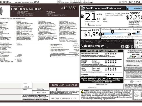 Used 2020 Lincoln Nautilus Reserve w/ Equipment Group 201A image 44