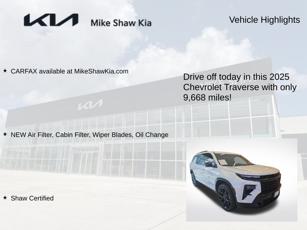 Used 2025 Chevrolet Traverse RS w/ LPO, Floor Liner Package FWD image 9
