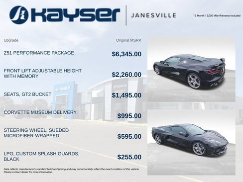 Used 2022 Chevrolet Corvette Stingray Preferred Cpe w/ Z51 Performance Package RWD image 2
