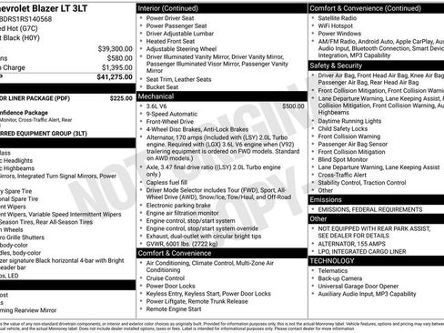 Certified 2024 Chevrolet Blazer LT w/ LPO, Floor Liner Package image 32