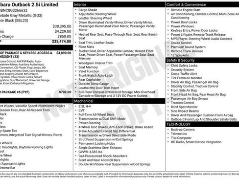 Used 2016 Subaru Outback 2.5i Limited image 6