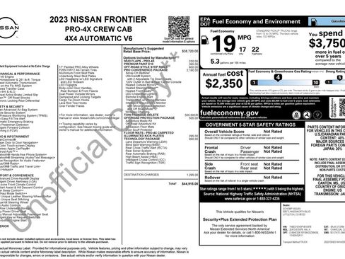Used 2023 Nissan Frontier PRO-4X w/ Pro Convenience Package AWD/4WD image 2