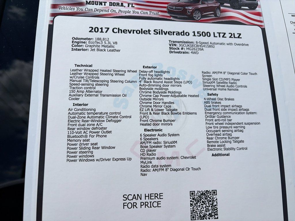 Used 2017 Chevrolet Silverado 1500 LTZ Z71 w/ LPO, Black Pack AWD/4WD image 33