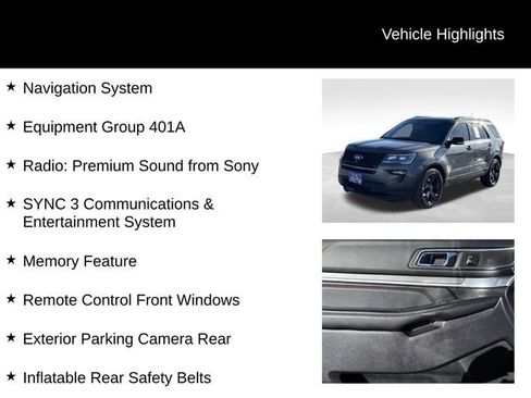 Used 2019 Ford Explorer Sport w/ Equipment Group 401A image 7