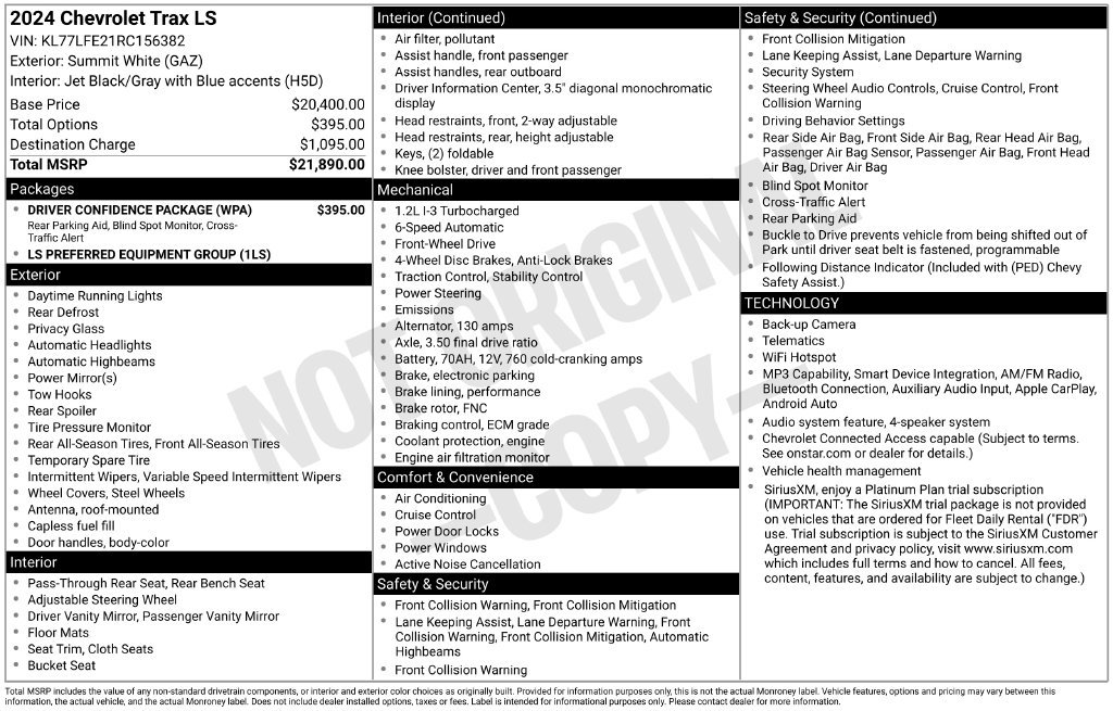Used 2024 Chevrolet Trax LS w/ Driver Confidence Package FWD image 6