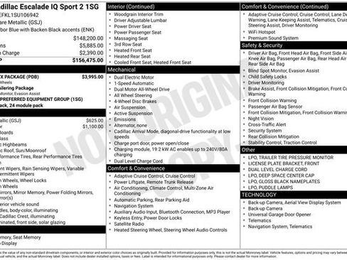 New 2025 Cadillac Escalade IQ Sport 2 w/ LPO, ONYX Package image 26