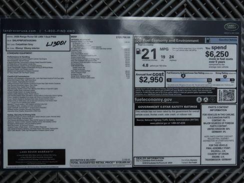 New 2026 Land Rover Range Rover Long Wheelbase SE image 9