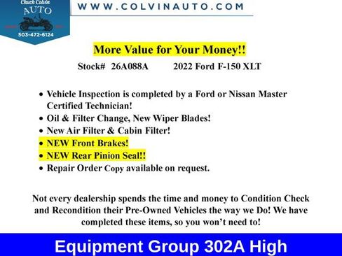 Used 2022 Ford F150 XLT w/ Equipment Group 302A High AWD/4WD image 2