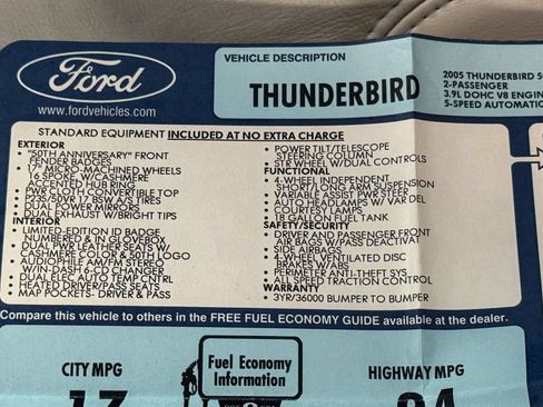 Used 2005 Ford Thunderbird 50th Anniversary RWD image 47