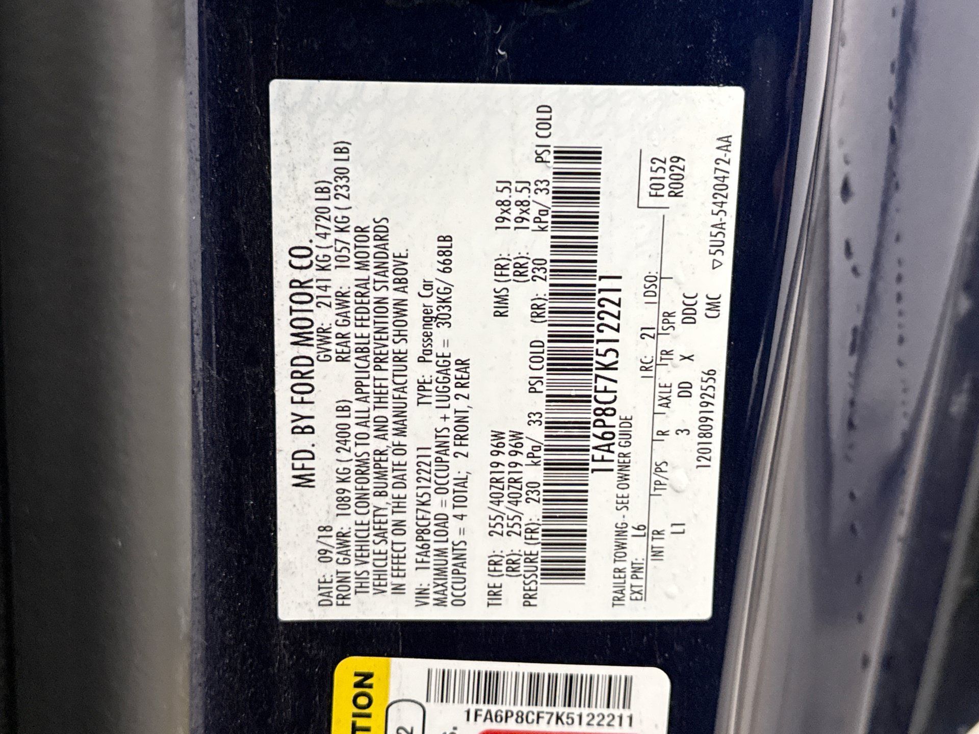 Used 2019 Ford Mustang GT Premium w/ California Special Package RWD image 12