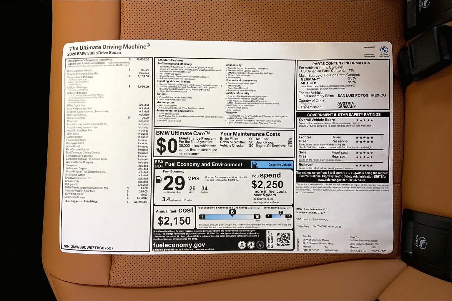 New 2026 BMW 330i xDrive Sedan w/ M Sport Package AWD/4WD image 22