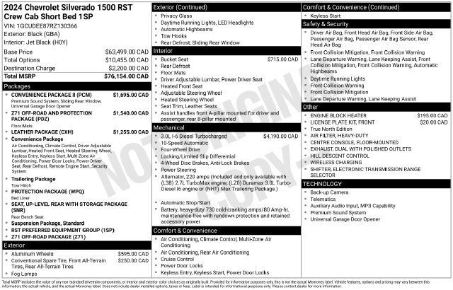Used 2024 Chevrolet Silverado 1500 RST w/ Convenience Package II AWD/4WD image 31