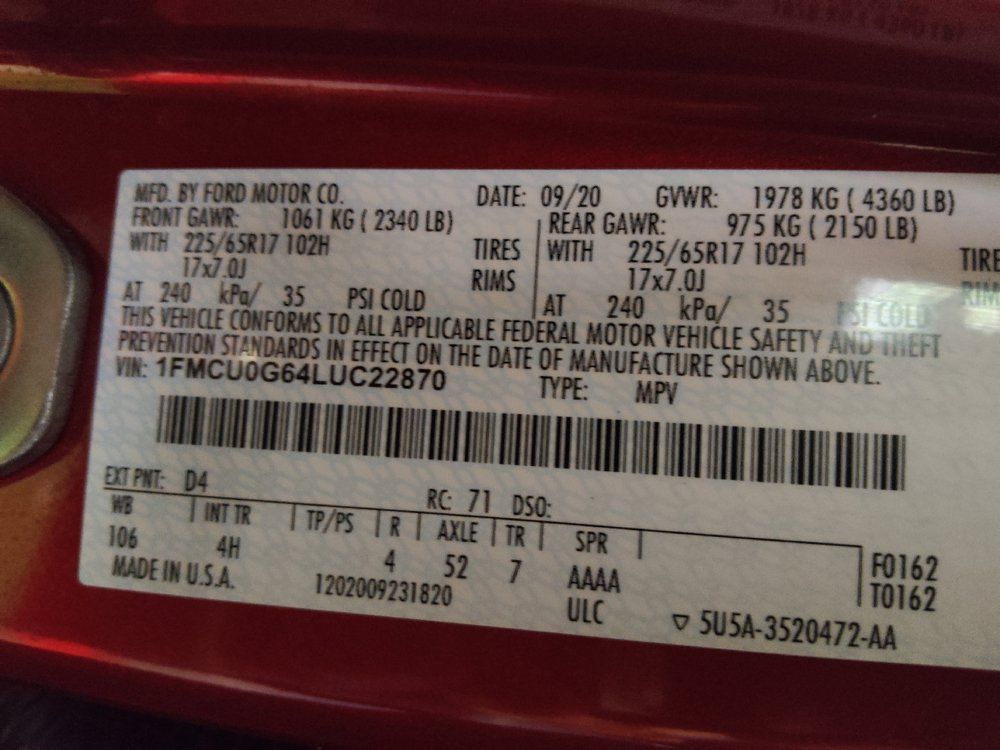 Used 2020 Ford Escape SE FWD image 33