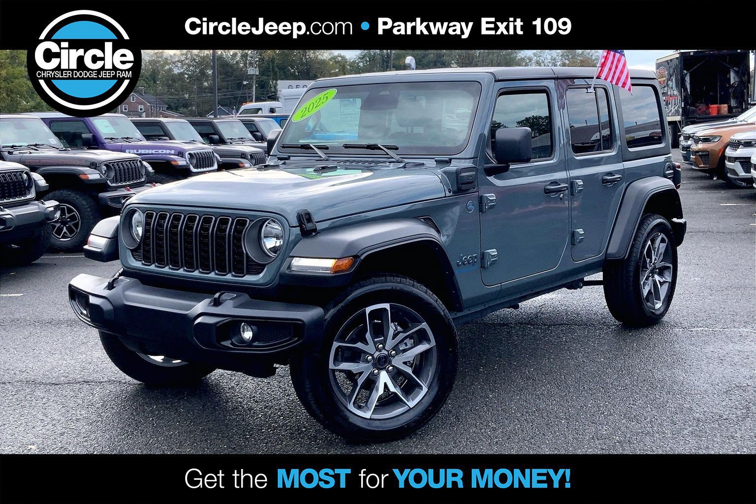 Certified 2025 Jeep Wrangler Unlimited Sport S 4xe w/ Convenience Group AWD/4WD 360° Tour