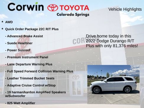 Used 2022 Dodge Durango R/T AWD/4WD image 7
