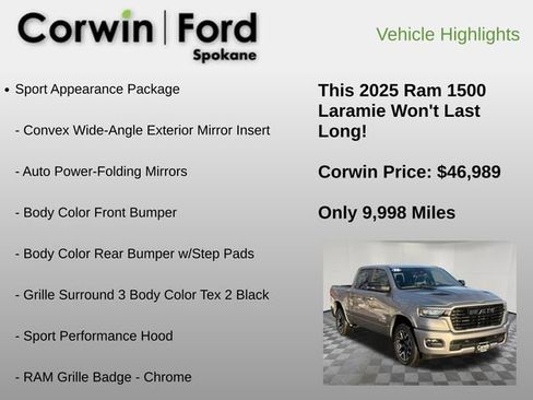 Used 2025 RAM 1500 Laramie w/ Sport Appearance Package image 12