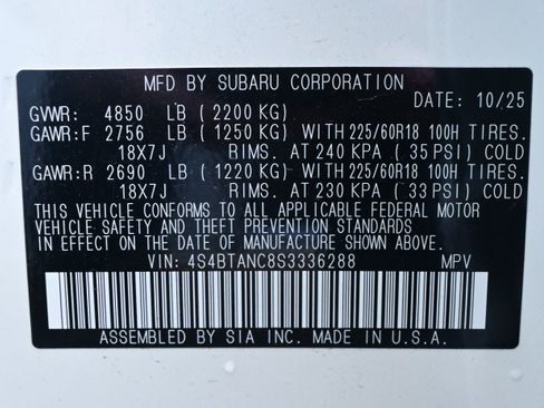 Certified 2025 Subaru Outback Limited image 37
