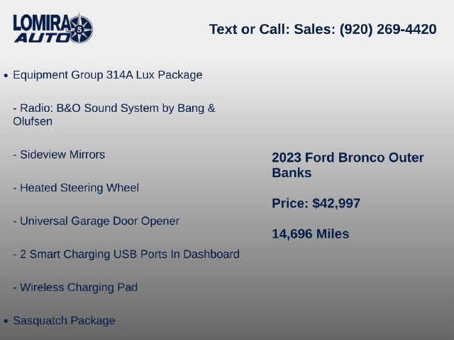 Used 2023 Ford Bronco Outer Banks w/ Sasquatch Package AWD/4WD image 7