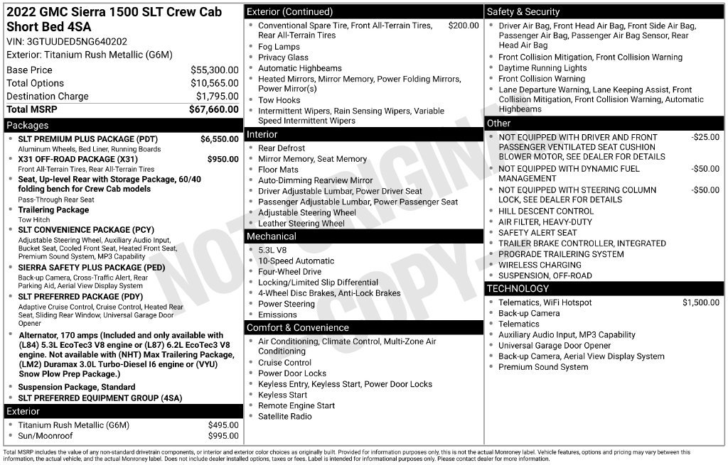 Used 2022 GMC Sierra 1500 SLT w/ SLT Premium Plus Package AWD/4WD image 35