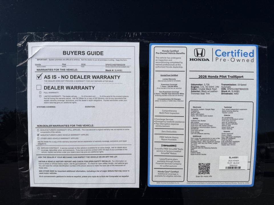Certified 2026 Honda Pilot TrailSport image 37