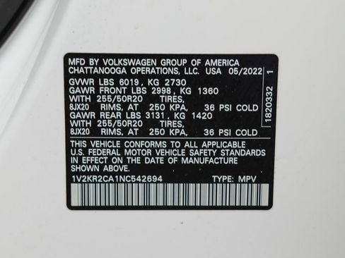 Used 2022 Volkswagen Atlas SE AWD/4WD image 63
