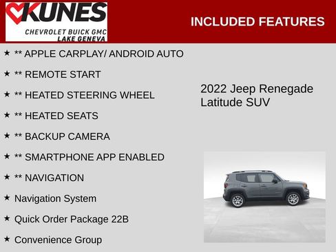 Used 2022 Jeep Renegade Latitude w/ Convenience Group image 2