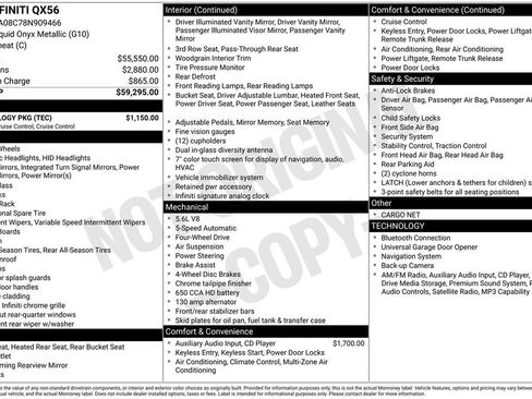 Used 2008 INFINITI QX56 4WD w/ Technology Pkg image 4