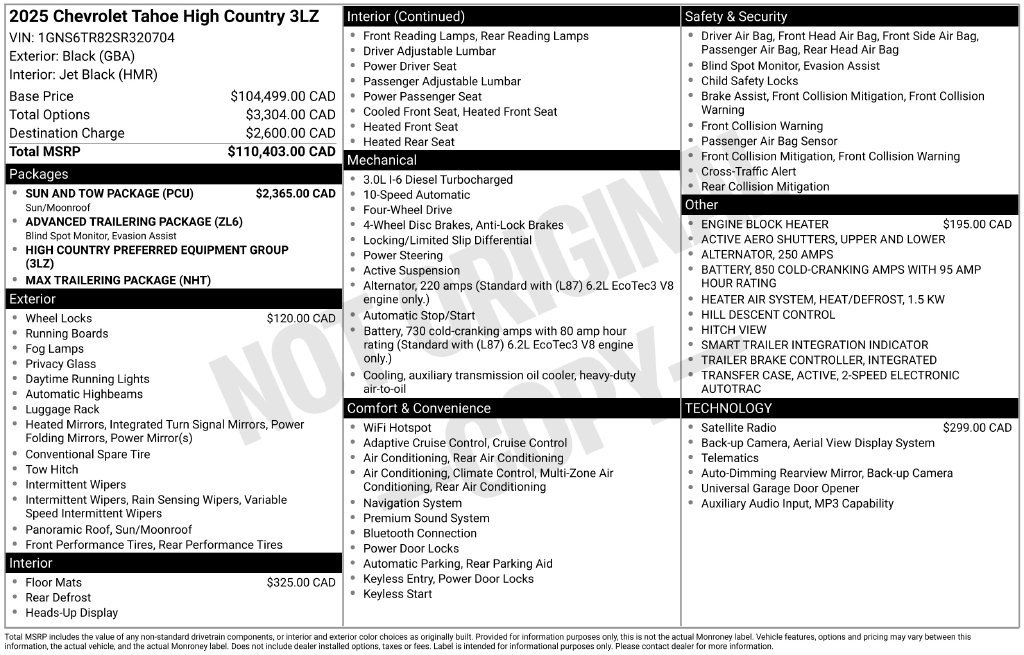Used 2025 Chevrolet Tahoe High Country w/ Sun And Tow Package AWD/4WD image 81