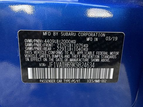 Used 2019 Subaru WRX Limited w/ Popular Package #3 (IZT) image 16