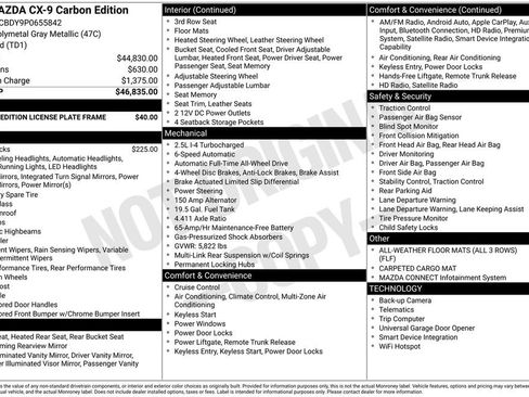 Certified 2023 MAZDA CX-9 Carbon Edition AWD/4WD image 12