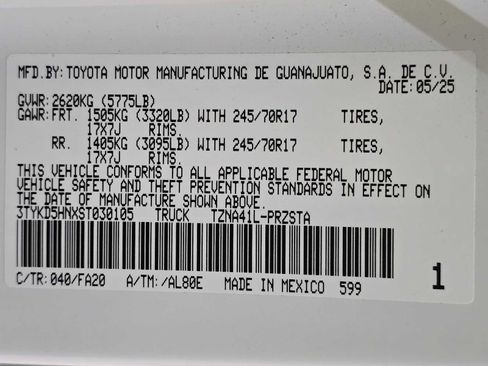 Certified 2025 Toyota Tacoma SR RWD image 31